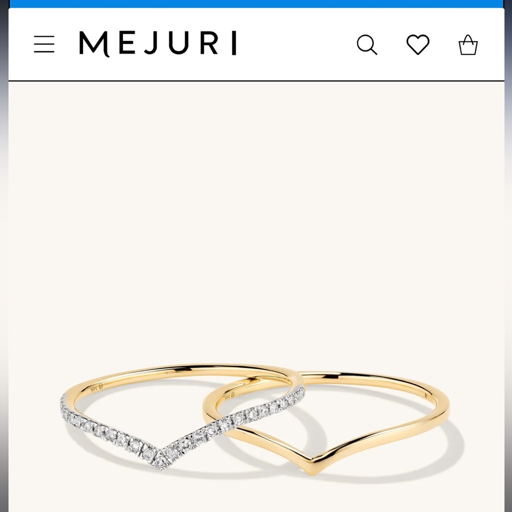 Mejuri Wishbone Stacker Set